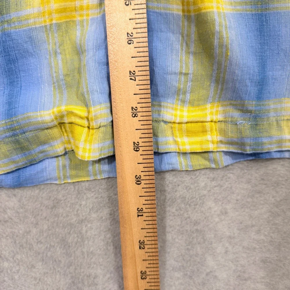 Tommy Bahama Button Down Shirt Mens‎ Large Blue Yellow Plaid 100% Linen - Picture 7 of 9